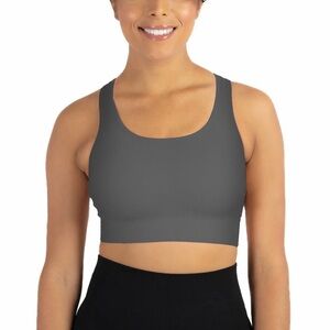 Member’s Mark Seamless Racerback Charcoal Sports Bra, Size XXL, NEW